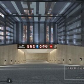 Scène intérieure de la route de stationnement d'un immeuble de grande hauteur modèle 3D