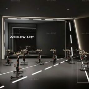 Cửa hàng phòng tập thể dục Máy tập thể dục Cảnh nội thất Mô hình 3d