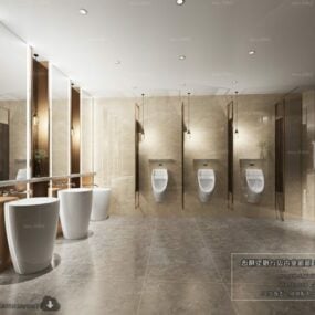 Luxury Hotel Toilet Interior Scene 3d model