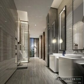 Hotel-Toilette, elegantes Design, Innenszene, 3D-Modell