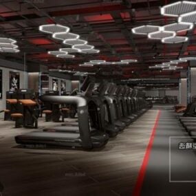 3D-Modell der Innenszene des Fitnessstudios