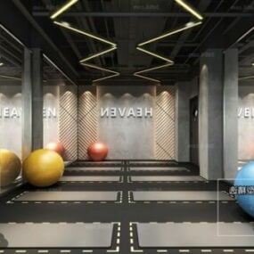 Aerobic Room Interior Scene 3D-malli