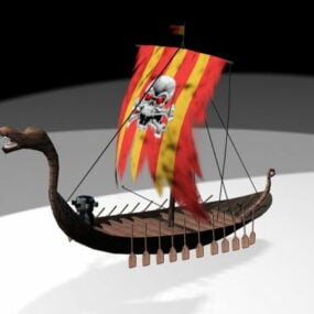 3д модель мультяшного пиратского корабля
