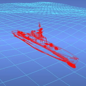 Navire de guerre croiseur modèle 3D