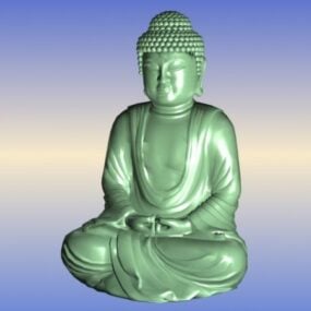 Modelo 3d da estátua de Buda de pedra