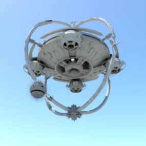 Earth Futuristic Space Station 3d-modell