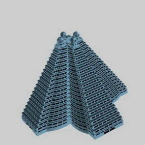 3D-Modell des ägyptischen Pyramidenfelsengebäudes