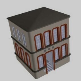 विंटेज अपार्टमेंट बिल्डिंग 3डी मॉडल