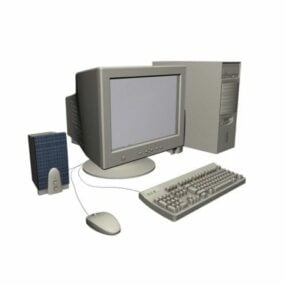 Desktopcomputer ingesteld 3D-model