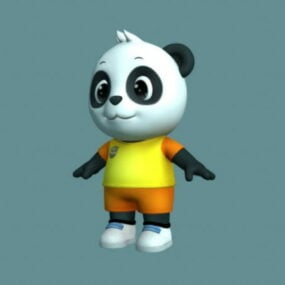 Söt tecknad Panda Rig 3d-modell