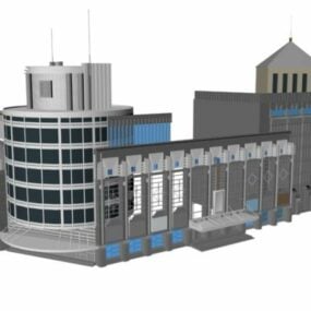 Obchodní kancelářská budova 3D model