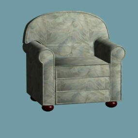 Modelo 3d de cadeira de sofá único