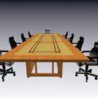 Mesa e cadeiras da sala de conferências