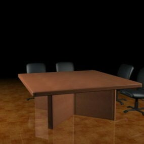 छोटी सम्मेलन मेज और कुर्सियाँ 3डी मॉडल
