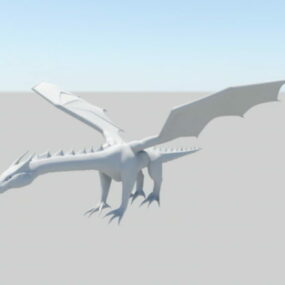 3D-Modell des weißen Drachen