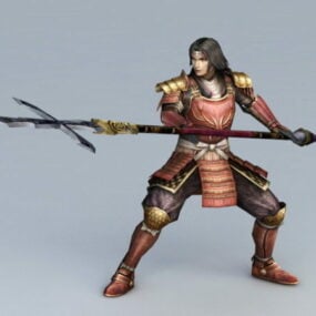 3д модель японского воина-самурая