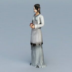 مدل سه بعدی دختر دهقانی چینی باستان