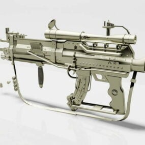 3д модель штурмовой винтовки в стиле стимпанк