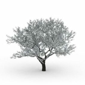 Zimní sněhový strom 3D model