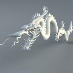 Sculpture de dragon chinois modèle 3D