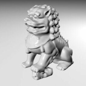 Guardian Lion Statue 3D-malli
