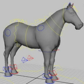 Horse Cartoon Character Bjdoe 3d model