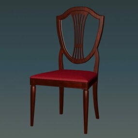 Modello 3d di sedia antica in legno