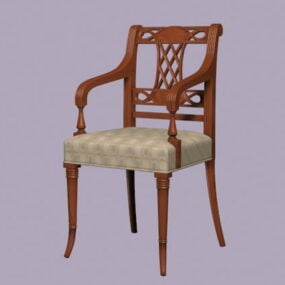 Antiek houten fauteuil 3D-model