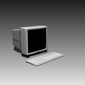 نموذج ثلاثي الأبعاد لشاشة Crt ولوحة المفاتيح