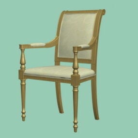 Vintage Wood Arm Chair 3d-modell