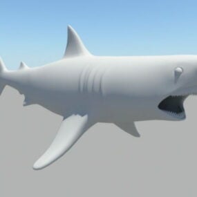 Mô hình 3d cá mập trắng lớn