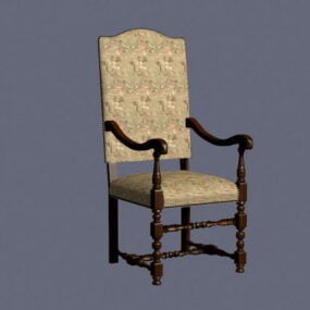 Ξύλινη καρέκλα αντίκα 3d μοντέλο