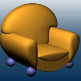 3д модель одноместного дивана-кресла