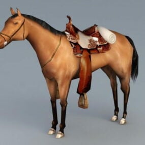 حصان مع سرج نموذج ثلاثي الأبعاد