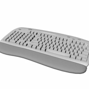 Modello 3d di gadget per computer con tastiera bianca nera