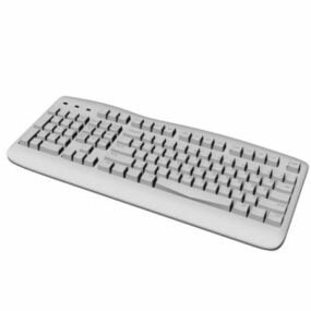 Modelo 3d de teclado de computador branco