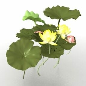 Lotus Flower Leaves 3d-model