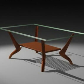 Moderní skleněný konferenční stolek 3D model