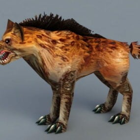 Modelo 3d de hiena-malhada
