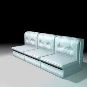 Modelo 3d de sofá com três almofadas