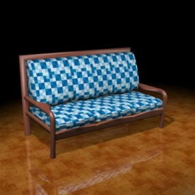 Upholstered Settee Bench 3d model
