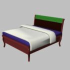Rustykalne łóżko z drewna