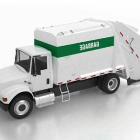 Modelo 3d de caminhão de lixo