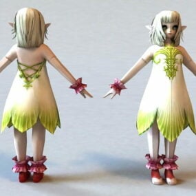 Søt Emo Anime Girl Character 3d-modell