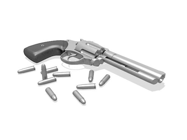 Gun Revolver And Bullets