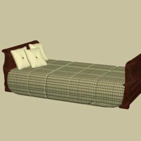 Modern Sleigh Bed 3d model