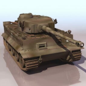 Model 3d Tank Berat Harimau Jerman