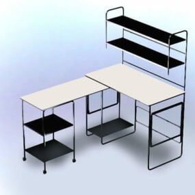 Office Desk With Hutch 3d model