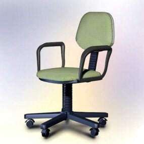 เก้าอี้ล้อเลื่อนสำนักงานพร้อมแขนแบบจำลอง 3 มิติ