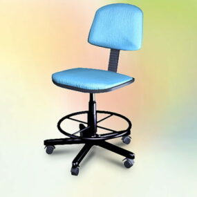 Chaise de travail bleue modèle 3D